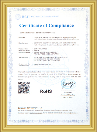 Certificado de Cumplimiento Rohs