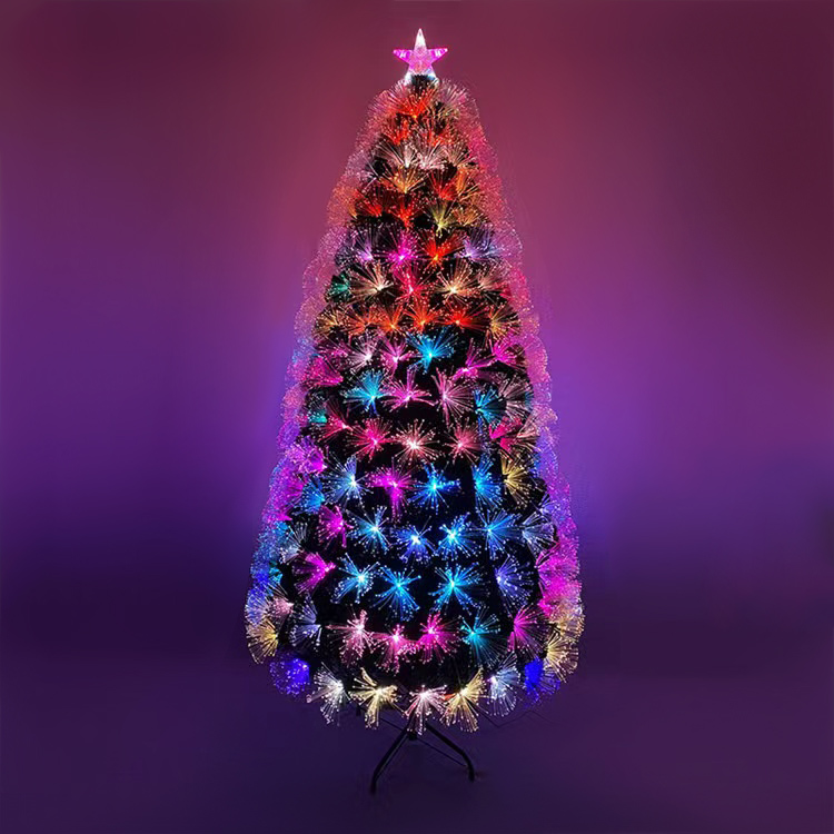 Árbol de Navidad de fibra óptica de color