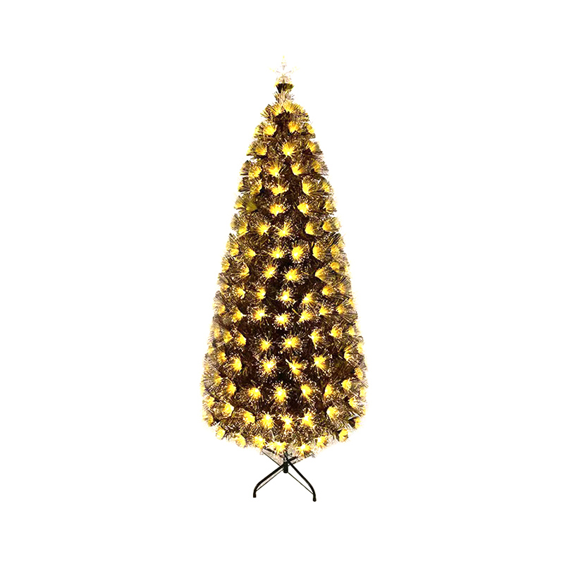 Árbol de Navidad de fibra óptica amarillo 