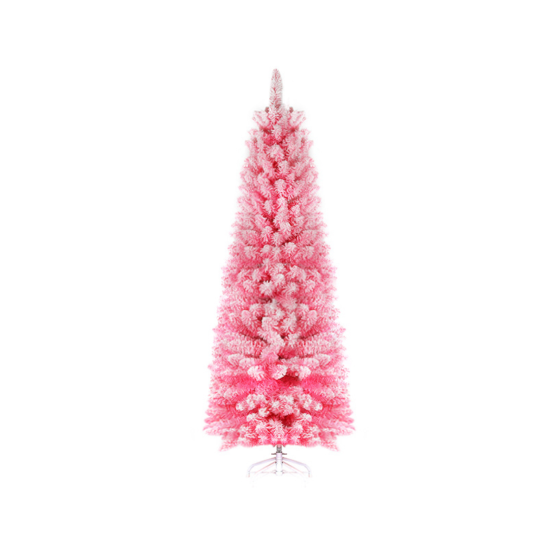 Árbol de navidad nevado rosa